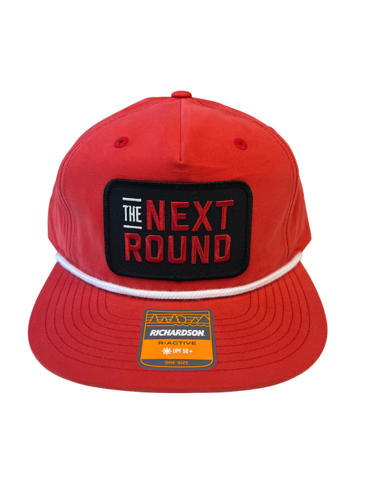 Next Round Stacked Logo Patch Red Rope Hat