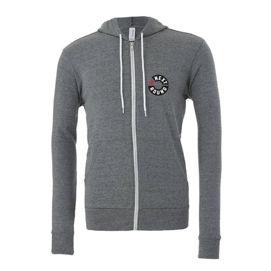 Fleece Full-Zip Logo Hoodie (Grey)