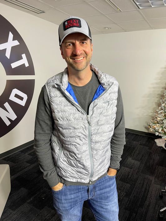 Next Round Patch Trucker Hat (Gray/Black)