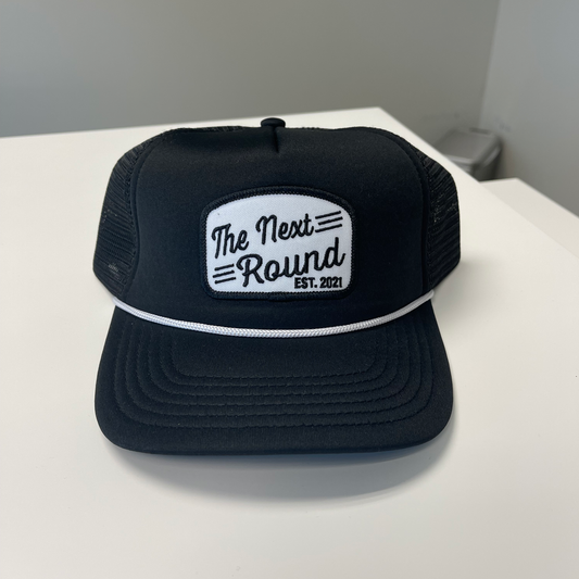 Next Round Vintage Patch Trucker Rope Hat (Black/Black)