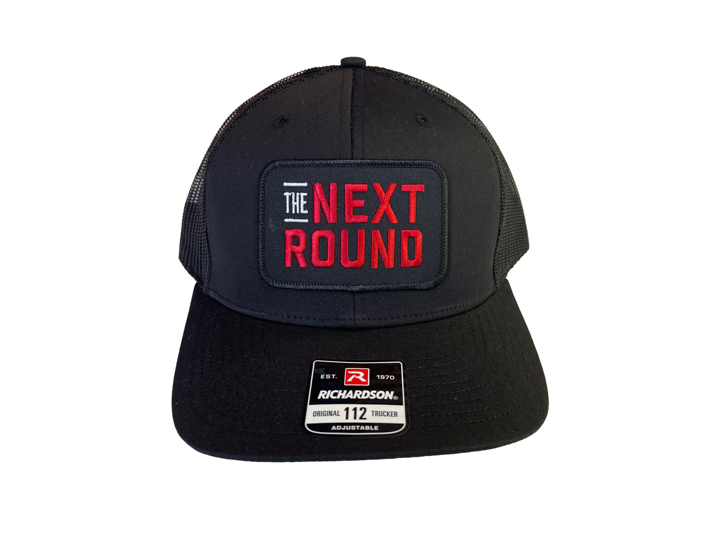 Next Round Patch Trucker Hat (Black/Black)