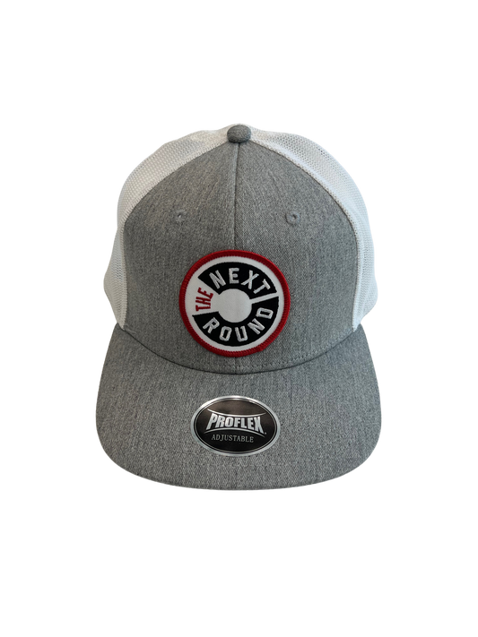 Next Round Logo Patch Outdoor ProFlex Snapback Hat (Grey/White)