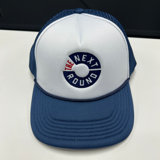 Next Round Logo Foam Trucker Hat (Blue/White)