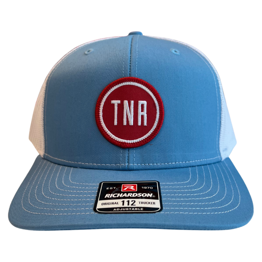 Next Round TNR Alternate Logo Trucker Hat (Light Blue/White)