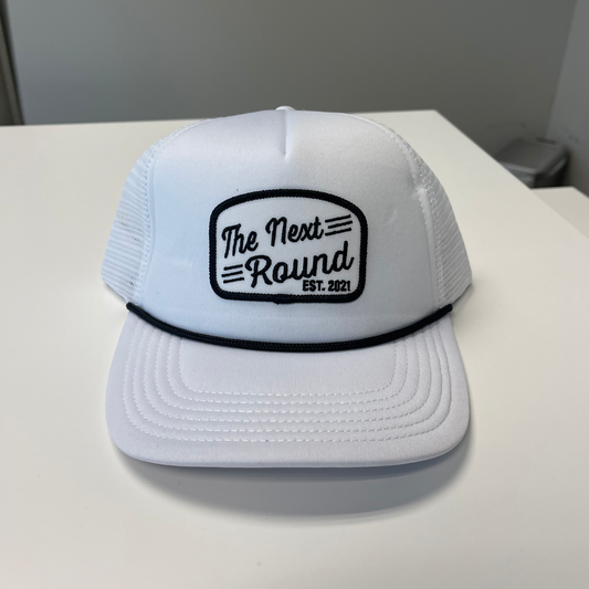 Next Round Vintage Patch Trucker Rope Hat (White/White)